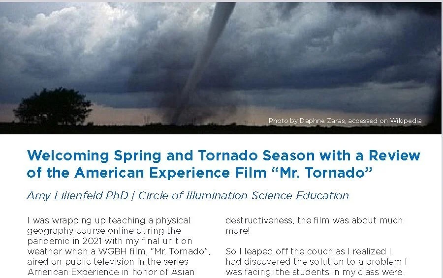Excerpt of Dr. Lilienfeld's review of the film Mr. Tornado in the MSTA newsletter